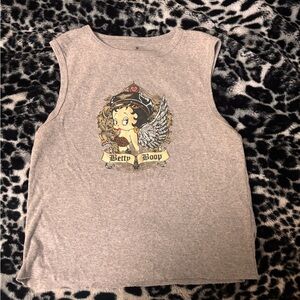 Ripple Junction Kids Tank Top - Heather Gray with Betty Boop